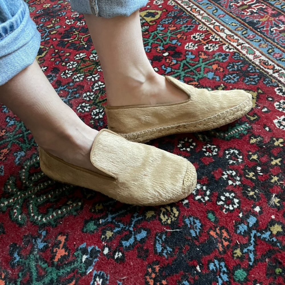 Elyse Walker Pony Hair Flat Espadrilles